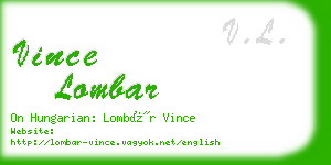 vince lombar business card